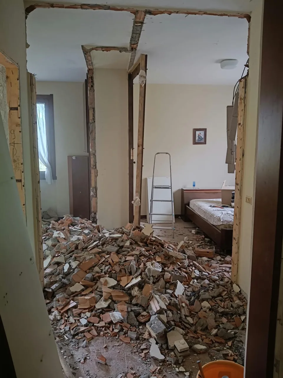 Bedroom during demolition